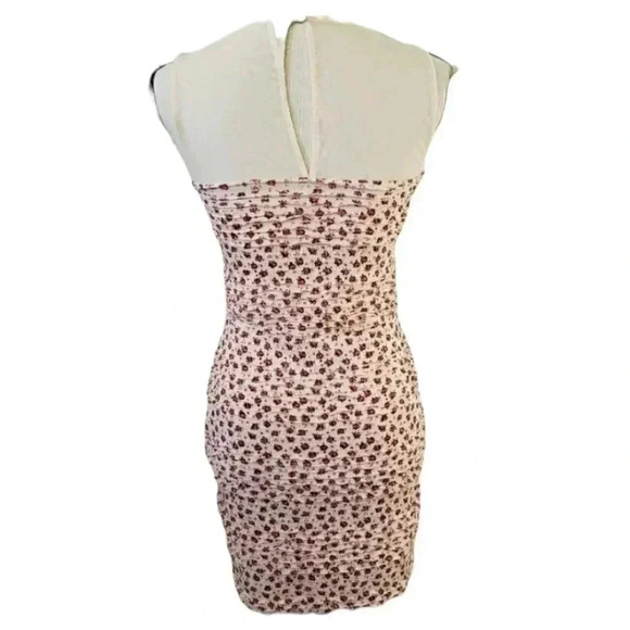 Free People Bodycon Ruched Florsl Ruffle Shimmy Dress - Picture 4 of 7